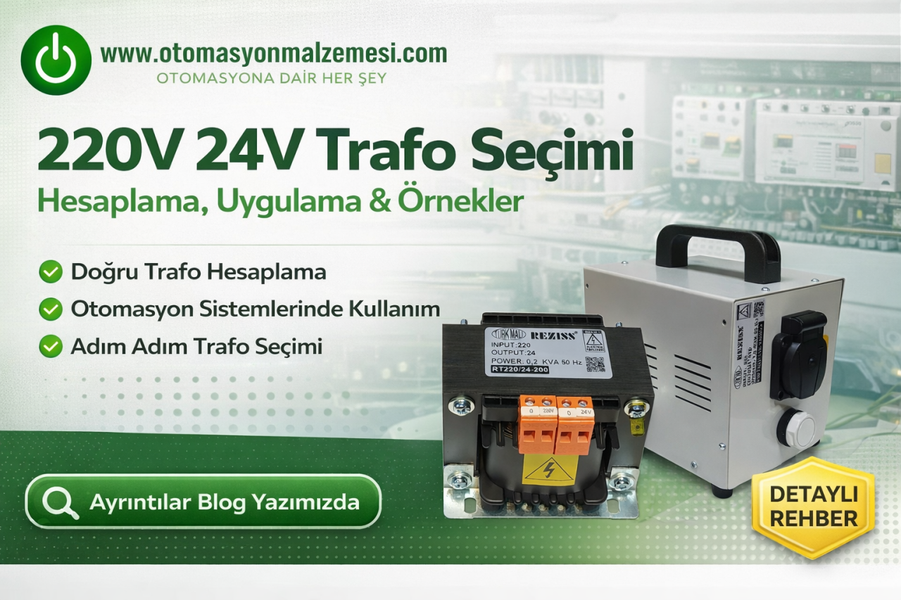 220V 24V Trafo Seçimi — Hesaplama, VA Belirleme ve Pano Uygulamaları