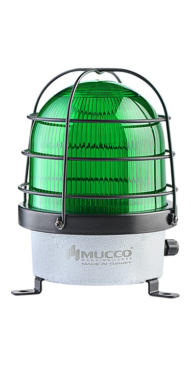 SNT-D12513-B-KFS-2 12-24V AC/DC BUZZERLI KAFESLİ ÇAKAR DÖKÜM TEPE LAMBASI YEŞİL