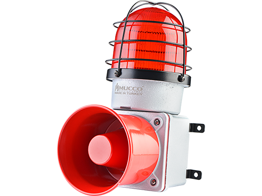 SNT-E12522-D-1 85-260V AC/DC 7 SESLİ IŞIKLI DÖKÜM KORNA KIRMIZI