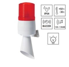 IB60ADL-24 Sabit, Flașör, Çakar, Buzzer 24VDC Ø60 Borulu İkaz Lambası