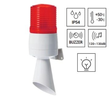 IB60ADL-220 Sabit, Flașör, Çakar, Buzzer 220V Ø60 Borulu İkaz Lambası