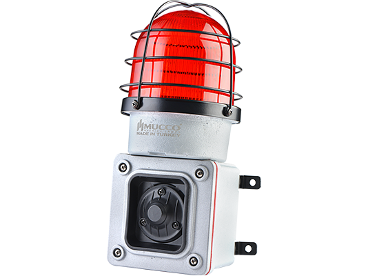 SNT-ES12513-D-1 12-30 VDC 7 SESLİ IŞIKLI DÖKÜM KORNA KIRMIZI