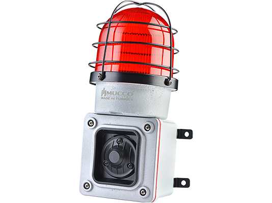 SNT-ES12522-D-1 85-260V AC/DC 7 SESLİ IŞIKLI DÖKÜM KORNA KIRMIZI