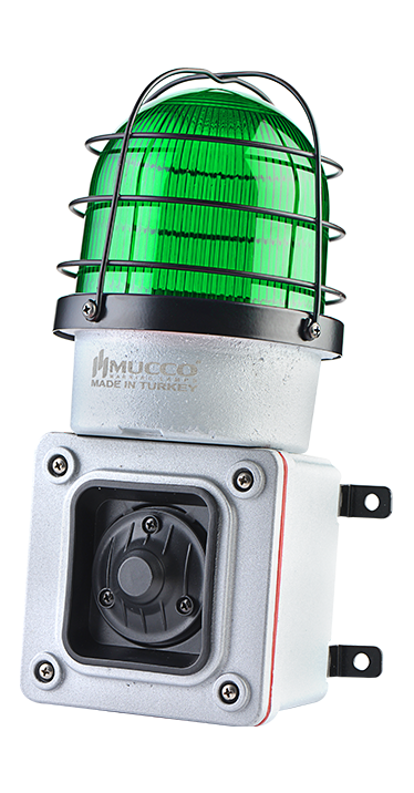 SNT-ES12522-D-2 85-260V AC/DC 7 SESLİ IŞIKLI DÖKÜM KORNA YEŞİL