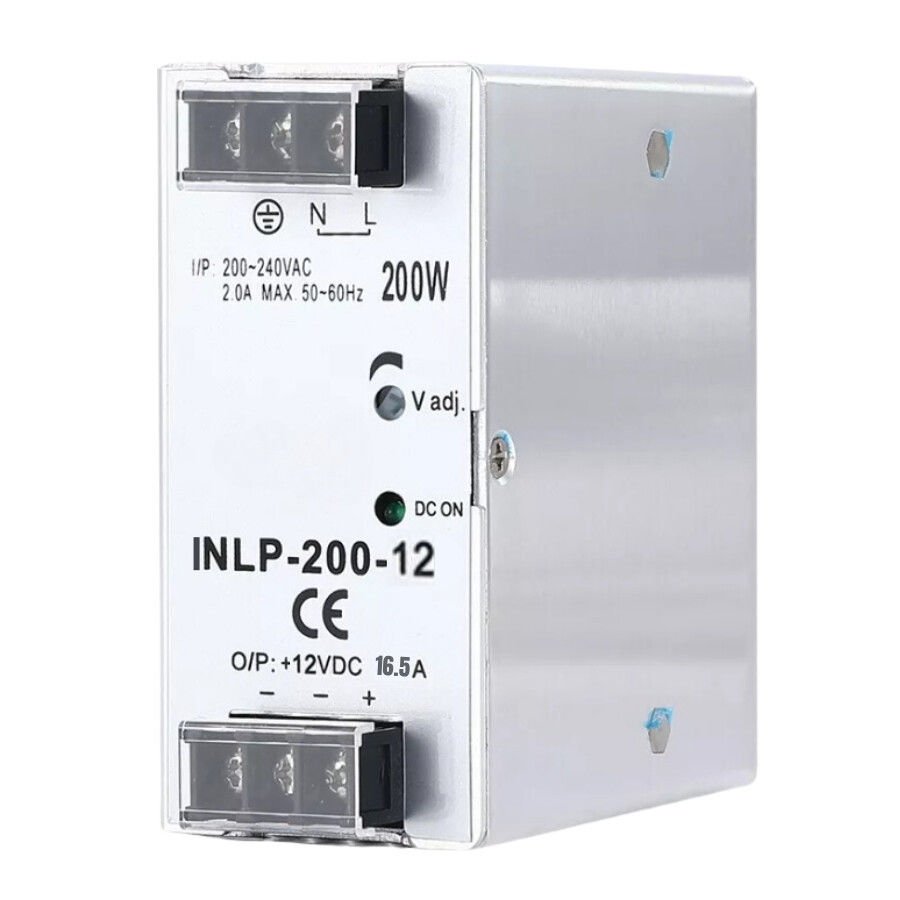 INLP-200-12 - 200W 12VDC 16.5A Raya Montajlı Güç Kaynağı