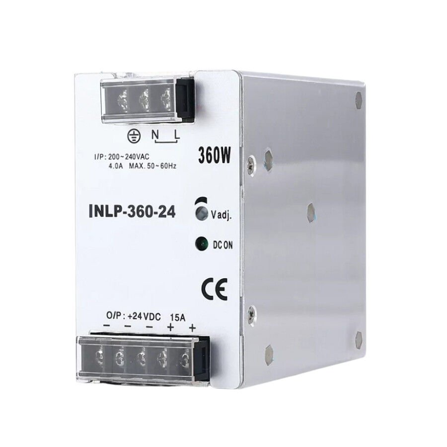 INLP-360-24 - 360W 24VDC 15A Raya Montajlı Güç Kaynağı