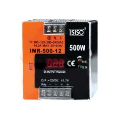 IMR-500-12 - 500W 12VDC 41.5A Mini Göstergeli Raya Montajlı Güç Kaynağı