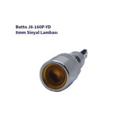 J8-160P-YD 8 mm LED IŞIKLI ÇIKIK KAFALI SİNYAL LAMBASI SARI