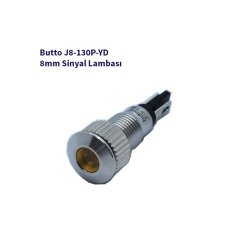 J8-130P-YD 8 mm LED IŞIKLI YASSI KAFALI SİNYAL LAMBASI SARI