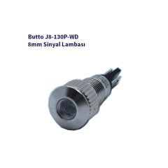 J8-130P-WD 8 mm LED IŞIKLI YASSI KAFALI SİNYAL LAMBASI BEYAZ