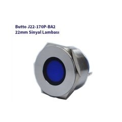 J22-170P-BA2 22 mm LED IŞIKLI YASSI KAFALI SİNYAL LAMBASI MAVİ