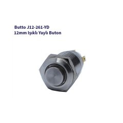 J12-361-YD 12 mm LED IŞIKLI ÇIKIK KAFA KALICI BUTON SARI