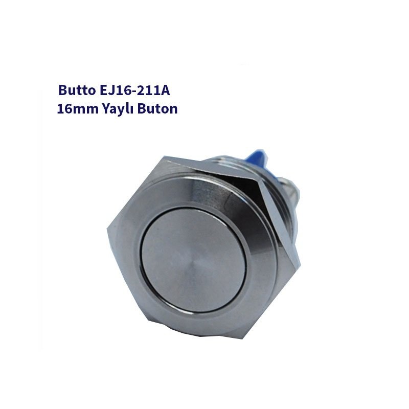 J16-312 16 mm IŞIKSIZ DÜZ KAFA KALICI BUTON