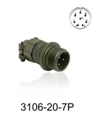 3106-20-7P 3106 Serisi 8 Pinli 12 Amper Askeri Tip Konnektör -Erkek