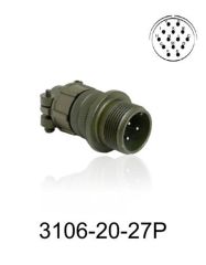 3106-20-27P 3106 Serisi 14 Pinli 12 Amper Askeri Tip Konnektör -Erkek