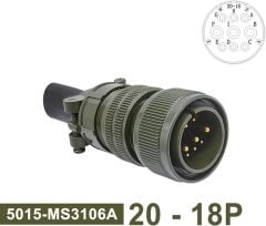 3106-20-18P 3106 Serisi 9 Pinli 12 Amper Askeri Tip Konnektör -Erkek