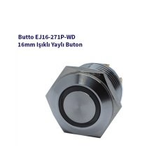 EJ16-271PT-WD 16mm LED IŞIKLI DÜZ KAFALI YAYLI BUTON BEYAZ