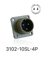 3102-10SL-4P 3102 Serisi 2 Pinli 4 Amper Askeri Tip Konnektör -Erkek
