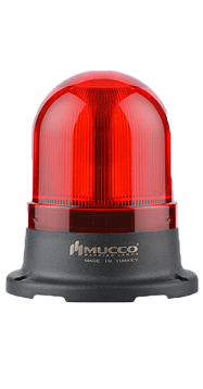 SNT-715-DB-1 24 VDC DÖNER-BUZZER MİNİ TEPE LAMBASI KIRIMIZI