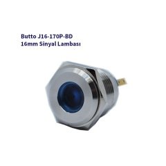 J16-150P-BA2 16 mm LED IŞIKLI BOMBELİ KAFALI SİNYAL LAMBASI MAVİ