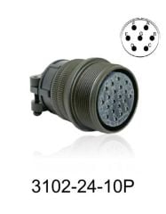 3102-24-10P 3102 Serisi 7 Pinli 12 Amper Askeri Tip Konnektör -Erkek