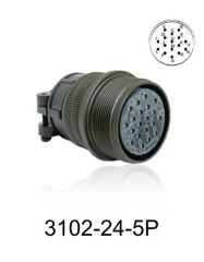 3102-24-5P 3102 Serisi 16 Pinli 12 Amper Askeri Tip Konnektör -Erkek