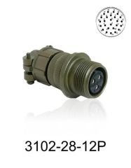 3102-28-12P 3102 Serisi 26 Pinli 16 Amper Askeri Tip Konnektör -Erkek