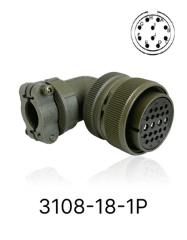 3108-18-1P 3108 Serisi 10 Pinli 10 Amper Askeri Tip Konnektör -Erkek