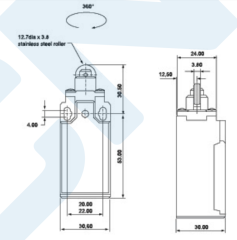 CLS-103R DOĞRUSAL MAKARALI RESETLİ PİM LİMİT SWİTCH SİVİÇ ANAHTAR