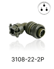 3108-22-2P 3108 Serisi 3 Pinli 12 Amper Askeri Tip Konnektör -Erkek