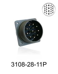 3108-28-11P 3108 Serisi 22 Pinli 16 Amper Askeri Tip Konnektör -Erkek