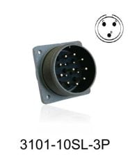 3101-10SL-3P 3101 Serisi 3 Pinli 4 Amper Askeri Tip Konnektör -Erkek