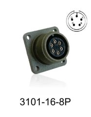 3101-16S-8P 3101 Serisi 5 Pinli 8 Amper Askeri Tip Konnektör -Erkek
