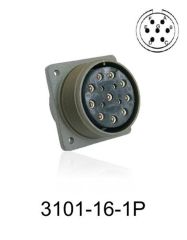 3101-16S-1P 3101 Serisi 7 Pinli 8 Amper Askeri Tip Konnektör -Erkek