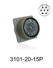 3101-20-15P 3101 Serisi 7 Pinli 12 Amper Askeri Tip Konnektör -Erkek
