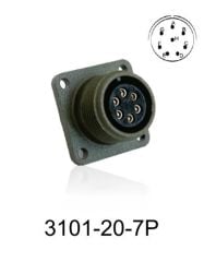 3101-20-7P 3101 Serisi 8 Pinli 12 Amper Askeri Tip Konnektör -Erkek