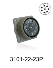 3101-22-23P 3101 Serisi 8 Pinli 12 Amper Askeri Tip Konnektör -Erkek