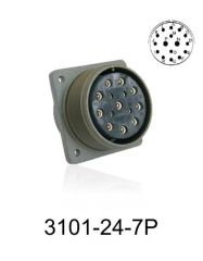 3101-24-7P 3101 Serisi 16 Pinli 12 Amper Askeri Tip Konnektör -Erkek