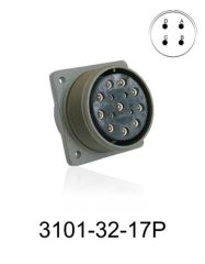 3101-32-17P 3101 Serisi 4 Pinli 20 Amper Askeri Tip Konnektör -Erkek