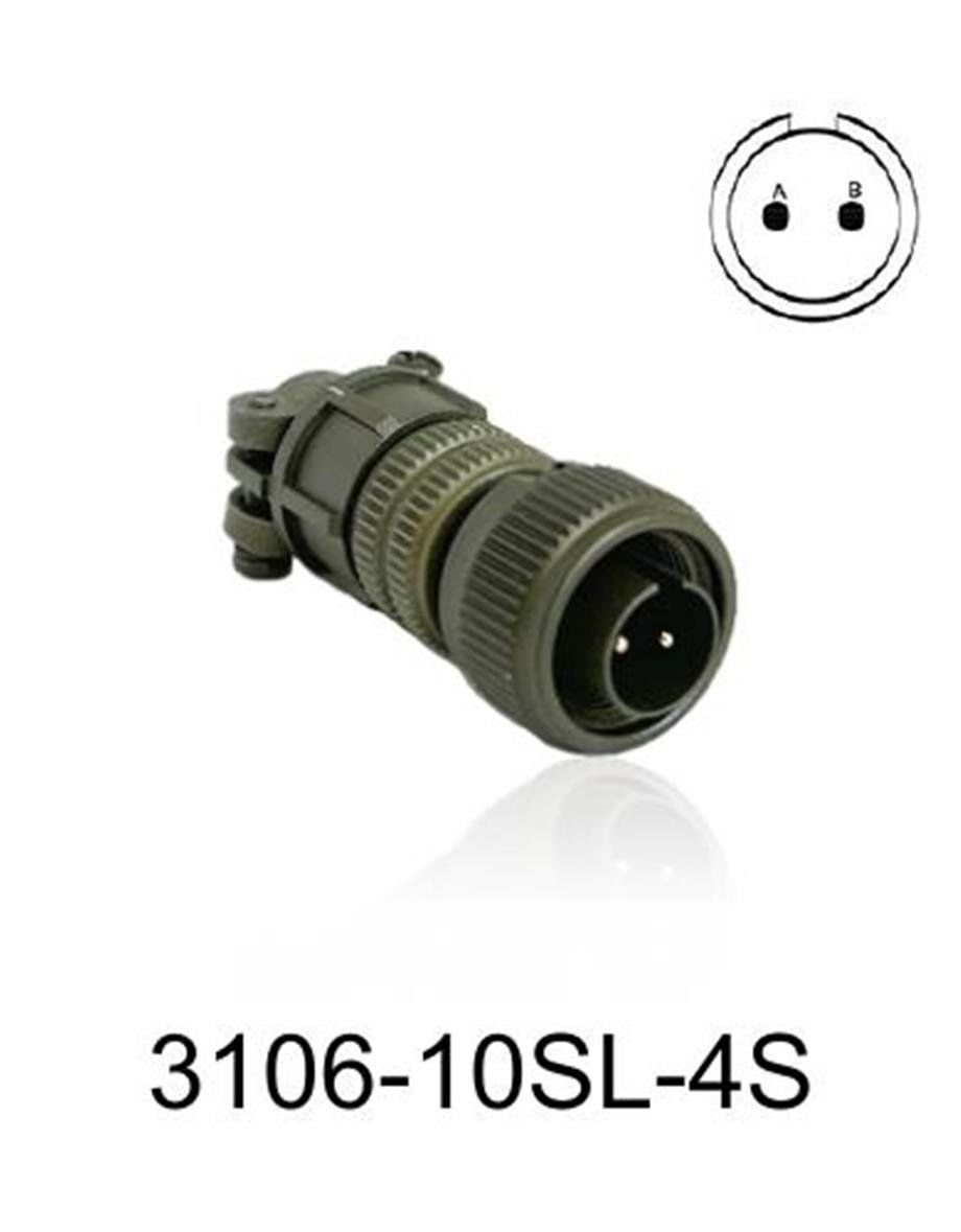 3106-10SL-4S 3106 Serisi 2 Pinli 4 Amper Askeri Tip Konnektör -Dişi