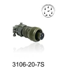 3106-20-7S 3106 Serisi 8 Pinli 12 Amper Askeri Tip Konnektör -Dişi