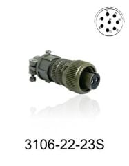 3106-22-23S 3106 Serisi 8 Pinli 12 Amper Askeri Tip Konnektör -Dişi