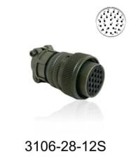 3106-28-12S 3106 Serisi 26 Pinli 16 Amper Askeri Tip Konnektör -Dişi