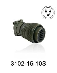 3102-16S-10S 3102 Serisi 3 Pinli 8 Amper Askeri Tip Konnektör -Dişi