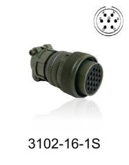 3102-16S-1S 3102 Serisi 7 Pinli 8 Amper Askeri Tip Konnektör -Dişi