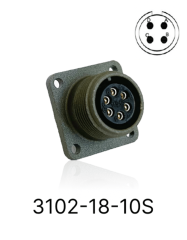 3102-18-10S 3102 Serisi 4 Pinli 10 Amper Askeri Tip Konnektör -Dişi