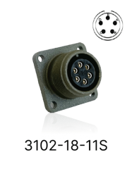3102-18-11S 3102 Serisi 5 Pinli 10 Amper Askeri Tip Konnektör -Dişi