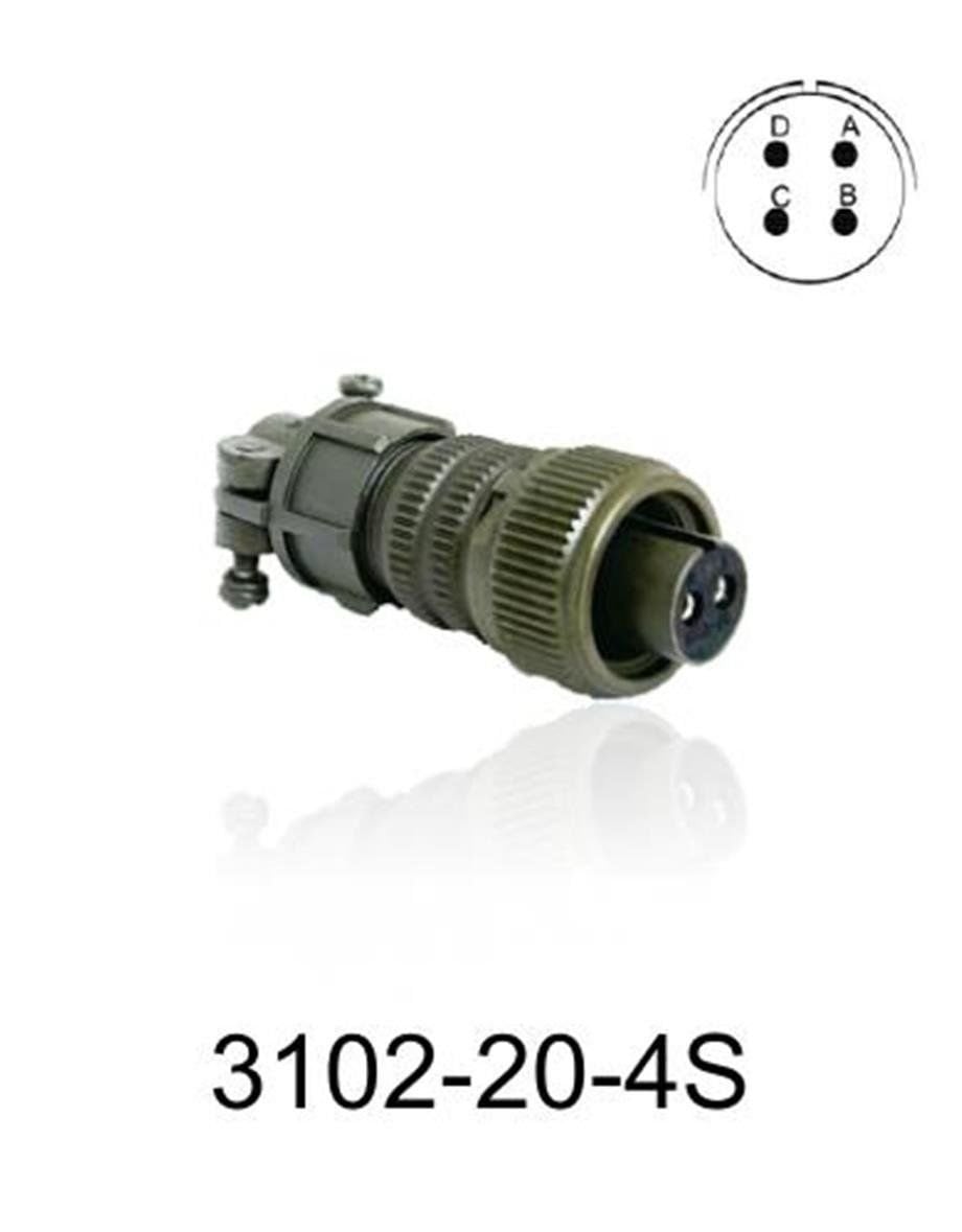3102-20-4S 3102 Serisi 4 Pinli 12 Amper Askeri Tip Konnektör -Dişi