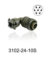 3102-24-10S 3102 Serisi 7 Pinli 12 Amper Askeri Tip Konnektör -Dişi