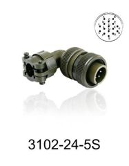 3102-24-5S 3102 Serisi 16 Pinli 12 Amper Askeri Tip Konnektör -Dişi